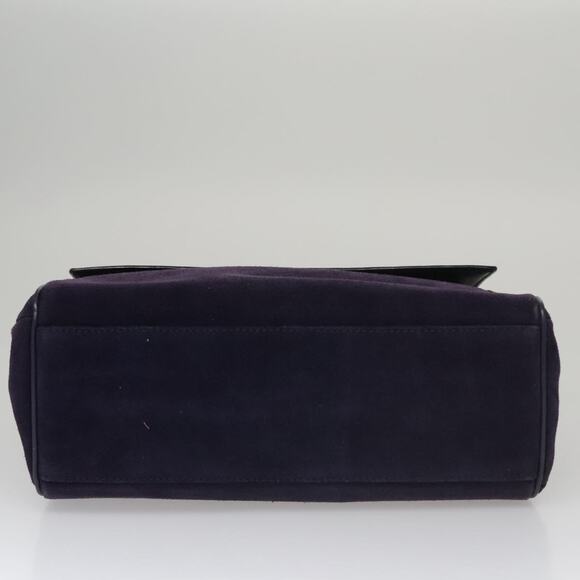 CELINE Hand Bag Suede Leather Purple Gold - Picture 9 of 13